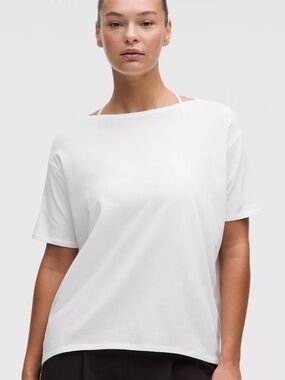 Lululemon Back In Action Organic Cotton T-Shirt – White | Relaxed Fit Tee